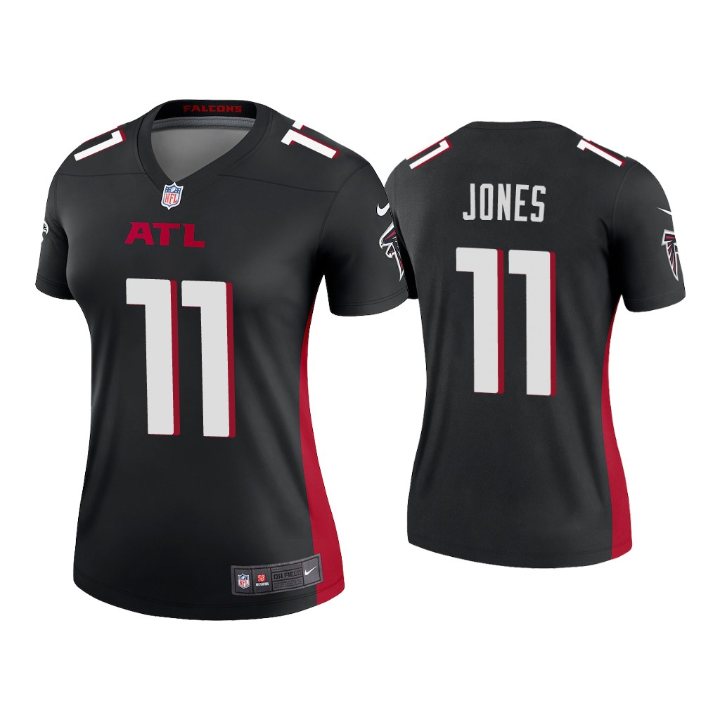 Women's Atlanta Falcons #11 Julio Jones New Black Stitched Jersey(Run Small)